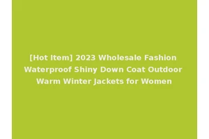 [Hot Item] 2023 Wholesale Fashion Waterproof Shiny Down Coat Outdoor Warm Winter Jackets for Women