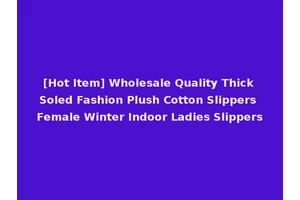 [Hot Item] Wholesale Quality Thick Soled Fashion Plush Cotton Slippers Female Winter Indoor Ladies Slippers