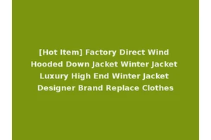 [Hot Item] Factory Direct Wind Hooded Down Jacket Winter Jacket Luxury High End Winter Jacket Designer Brand Replace Clothes