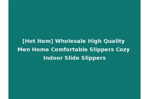 [Hot Item] Wholesale High Quality Men Home Comfortable Slippers Cozy Indoor Slide Slippers