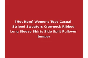 [Hot Item] Womens Tops Casual Striped Sweaters Crewneck Ribbed Long Sleeve Shirts Side Split Pullover Jumper
