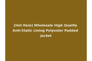 [Hot Item] Wholesale High Quality Anti-Static Lining Polyester Padded Jacket
