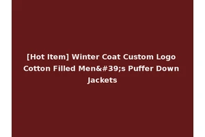 [Hot Item] Winter Coat Custom Logo Cotton Filled Men's Puffer Down Jackets