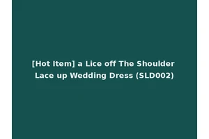 [Hot Item] a Lice off The Shoulder Lace up Wedding Dress (SLD002)