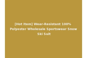 [Hot Item] Wear-Resistant 100% Polyester Wholesale Sportswear Snow Ski Suit