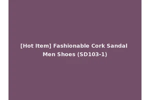 [Hot Item] Fashionable Cork Sandal Men Shoes (SD103-1)