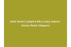 [Hot Item] Lady's Lazy Indoor Home Mule Slippers