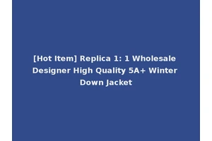 [Hot Item] Replica 1: 1 Wholesale Designer High Quality 5A+ Winter Down Jacket