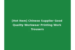 [Hot Item] Chinese Supplier Good Quality Workwear Printing Work Trousers