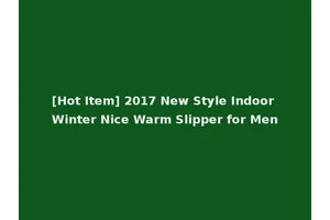 [Hot Item] 2017 New Style Indoor Winter Nice Warm Slipper for Men