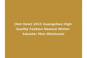 [Hot Item] 2015 Guangzhou High Quality Fashion Newest Winter Sweater Men Wholesale
