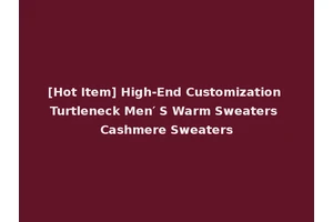 [Hot Item] High-End Customization Turtleneck Men′ S Warm Sweaters Cashmere Sweaters