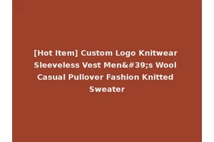 [Hot Item] Custom Logo Knitwear Sleeveless Vest Men's Wool Casual Pullover Fashion Knitted Sweater