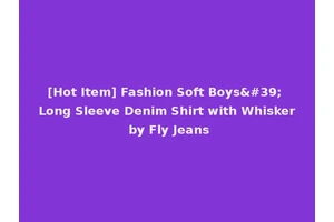 [Hot Item] Fashion Soft Boys' Long Sleeve Denim Shirt with Whisker by Fly Jeans