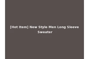 [Hot Item] New Style Men Long Sleeve Sweater