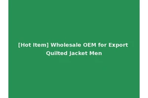 [Hot Item] Wholesale OEM for Export Quilted Jacket Men