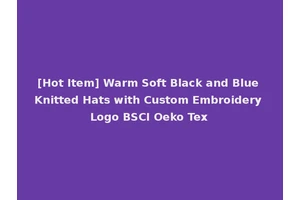 [Hot Item] Warm Soft Black and Blue Knitted Hats with Custom Embroidery Logo BSCI Oeko Tex