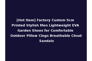 [Hot Item] Factory Custom 5cm Printed Stylish Men Lightweight EVA Garden Shoes for Comfortable Outdoor Pillow Clogs Breathable Cloud Sandals