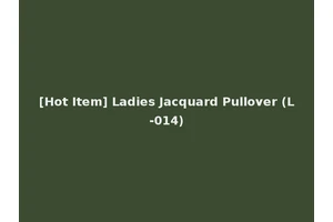 [Hot Item] Ladies Jacquard Pullover (L-014)