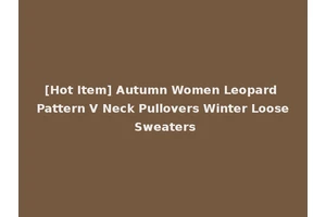 [Hot Item] Autumn Women Leopard Pattern V Neck Pullovers Winter Loose Sweaters