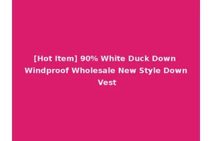 [Hot Item] 90% White Duck Down Windproof Wholesale New Style Down Vest