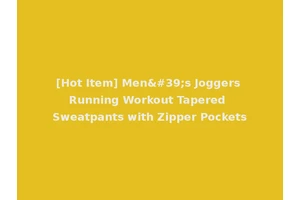[Hot Item] Men's Joggers Running Workout Tapered Sweatpants with Zipper Pockets