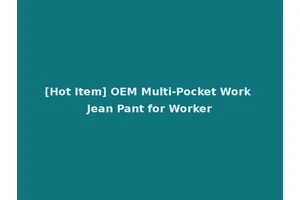 [Hot Item] OEM Multi-Pocket Work Jean Pant for Worker