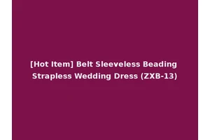 [Hot Item] Belt Sleeveless Beading Strapless Wedding Dress (ZXB-13)
