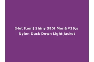[Hot Item] Shiny 380t Men's Nylon Duck Down Light Jacket