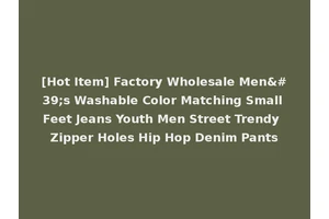 [Hot Item] Factory Wholesale Men's Washable Color Matching Small Feet Jeans Youth Men Street Trendy Zipper Holes Hip Hop Denim Pants