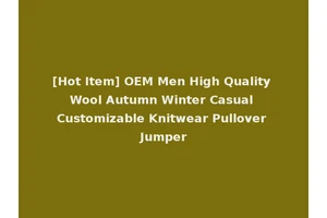 [Hot Item] OEM Men High Quality Wool Autumn Winter Casual Customizable Knitwear Pullover Jumper