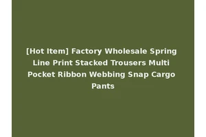 [Hot Item] Factory Wholesale Spring Line Print Stacked Trousers Multi Pocket Ribbon Webbing Snap Cargo Pants