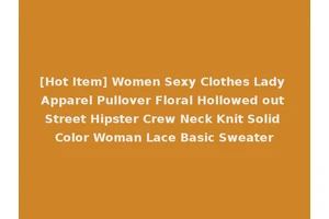 [Hot Item] Women Sexy Clothes Lady Apparel Pullover Floral Hollowed out Street Hipster Crew Neck Knit Solid Color Woman Lace Basic Sweater