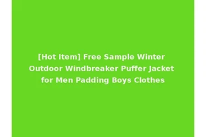 [Hot Item] Free Sample Winter Outdoor Windbreaker Puffer Jacket for Men Padding Boys Clothes