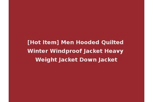 [Hot Item] Men Hooded Quilted Winter Windproof Jacket Heavy Weight Jacket Down Jacket