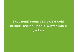[Hot Item] Men's OEM Cold Buster Fashion Hoodie Winter Down Jackets