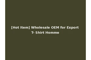 [Hot Item] Wholesale OEM for Export T- Shirt Homme