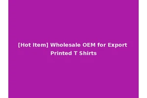 [Hot Item] Wholesale OEM for Export Printed T Shirts