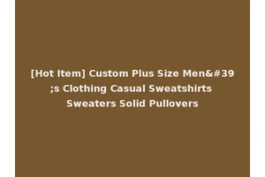 [Hot Item] Custom Plus Size Men's Clothing Casual Sweatshirts Sweaters Solid Pullovers