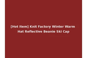 [Hot Item] Knit Factory Winter Warm Hat Reflective Beanie Ski Cap
