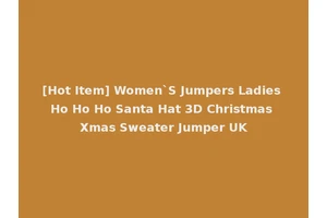 [Hot Item] Women`S Jumpers Ladies Ho Ho Ho Santa Hat 3D Christmas Xmas Sweater Jumper UK
