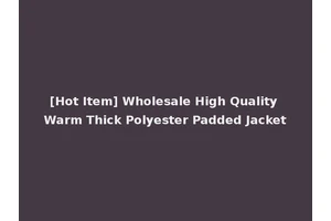 [Hot Item] Wholesale High Quality Warm Thick Polyester Padded Jacket