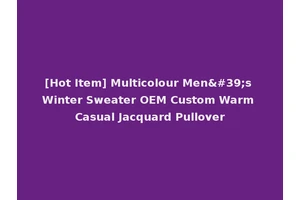 [Hot Item] Multicolour Men's Winter Sweater OEM Custom Warm Casual Jacquard Pullover