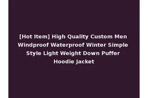 [Hot Item] High Quality Custom Men Windproof Waterproof Winter Simple Style Light Weight Down Puffer Hoodie Jacket