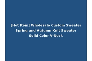 [Hot Item] Wholesale Custom Sweater Spring and Autumn Knit Sweater Solid Color V-Neck