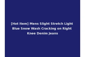 [Hot Item] Mens Slight Stretch Light Blue Snow Wash Cracking on Right Knee Denim Jeans