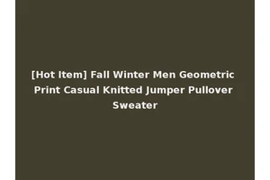 [Hot Item] Fall Winter Men Geometric Print Casual Knitted Jumper Pullover Sweater