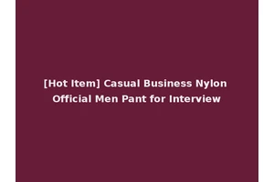 [Hot Item] Casual Business Nylon Official Men Pant for Interview