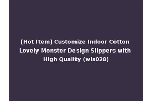 [Hot Item] Customize Indoor Cotton Lovely Monster Design Slippers with High Quality (wis028)