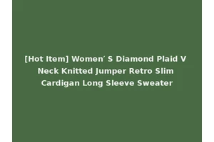[Hot Item] Women′ S Diamond Plaid V Neck Knitted Jumper Retro Slim Cardigan Long Sleeve Sweater